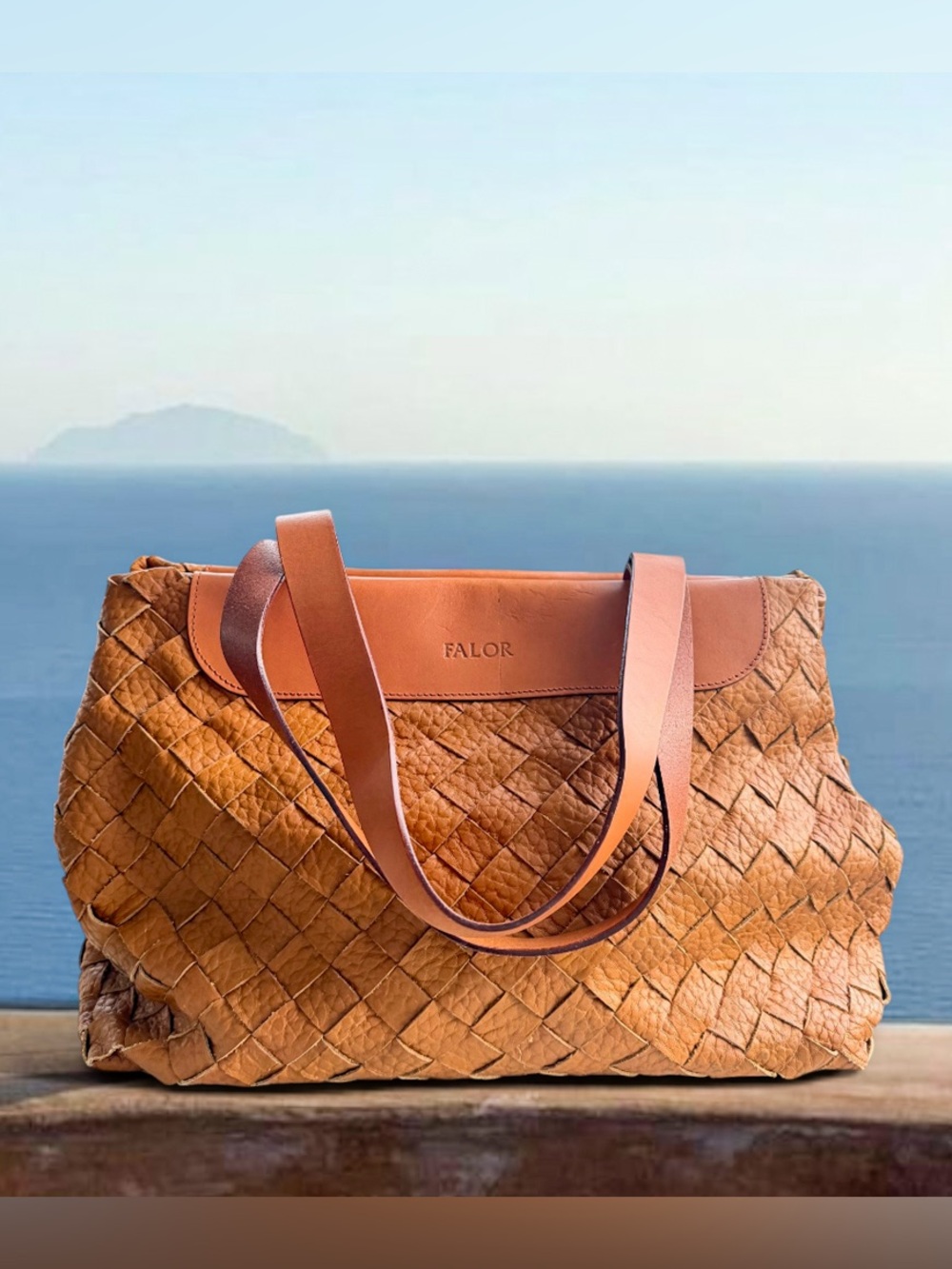 Vintage FALOR Firenze Handmade Woven Leather Tote Italy NWT Artisan